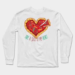 Take a slice of my heart For Pizza lover Valentine Day Gifts Long Sleeve T-Shirt